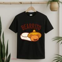 Mexican Bearrito Teddy Bear Burrito With Mustache T-Shirt thumb 2