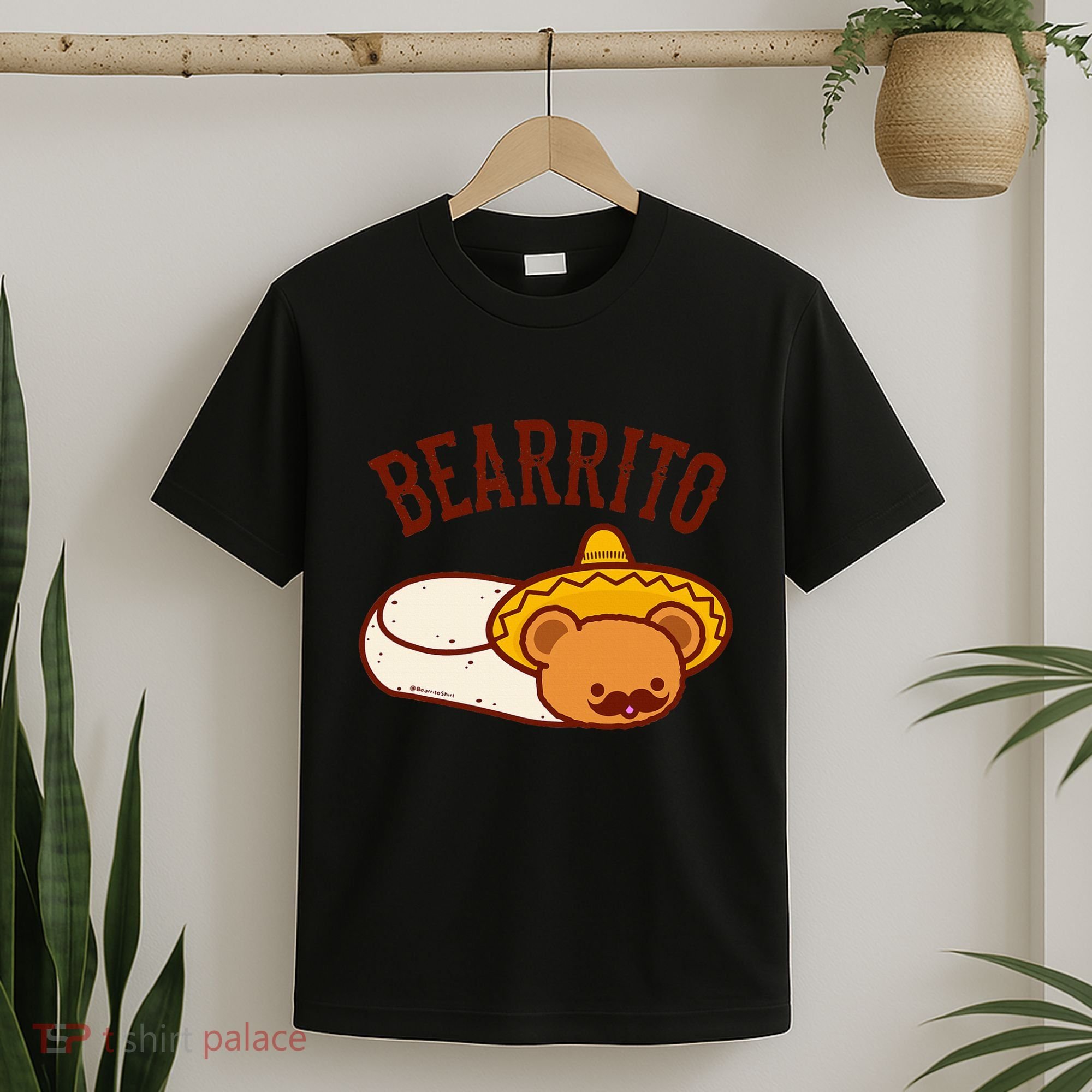 Mexican Bearrito Teddy Bear Burrito With Mustache T-Shirt