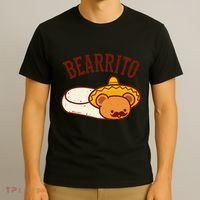 Mexican Bearrito Teddy Bear Burrito With Mustache T-Shirt thumb 3