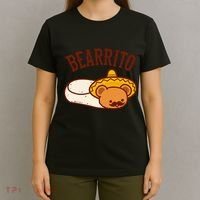 Mexican Bearrito Teddy Bear Burrito With Mustache T-Shirt thumb 4