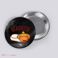 Mexican Bearrito Teddy Bear Burrito With Mustache Button thumb 0