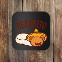 Mexican Bearrito Teddy Bear Burrito With Mustache Coaster thumb 0