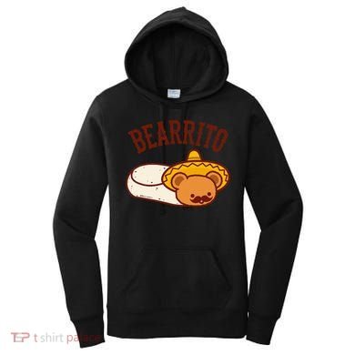 Mexican Bearrito Teddy Bear Burrito With Mustache Women's Hoodie