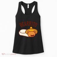 Mexican Bearrito Teddy Bear Burrito With Mustache Women's Tank Top thumb 0