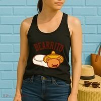 Mexican Bearrito Teddy Bear Burrito With Mustache Women's Tank Top thumb 2