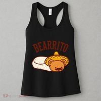 Mexican Bearrito Teddy Bear Burrito With Mustache Women's Tank Top thumb 3