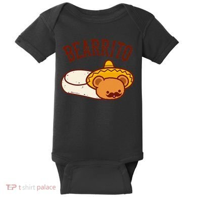 Mexican Bearrito Teddy Bear Burrito With Mustache Baby Bodysuit