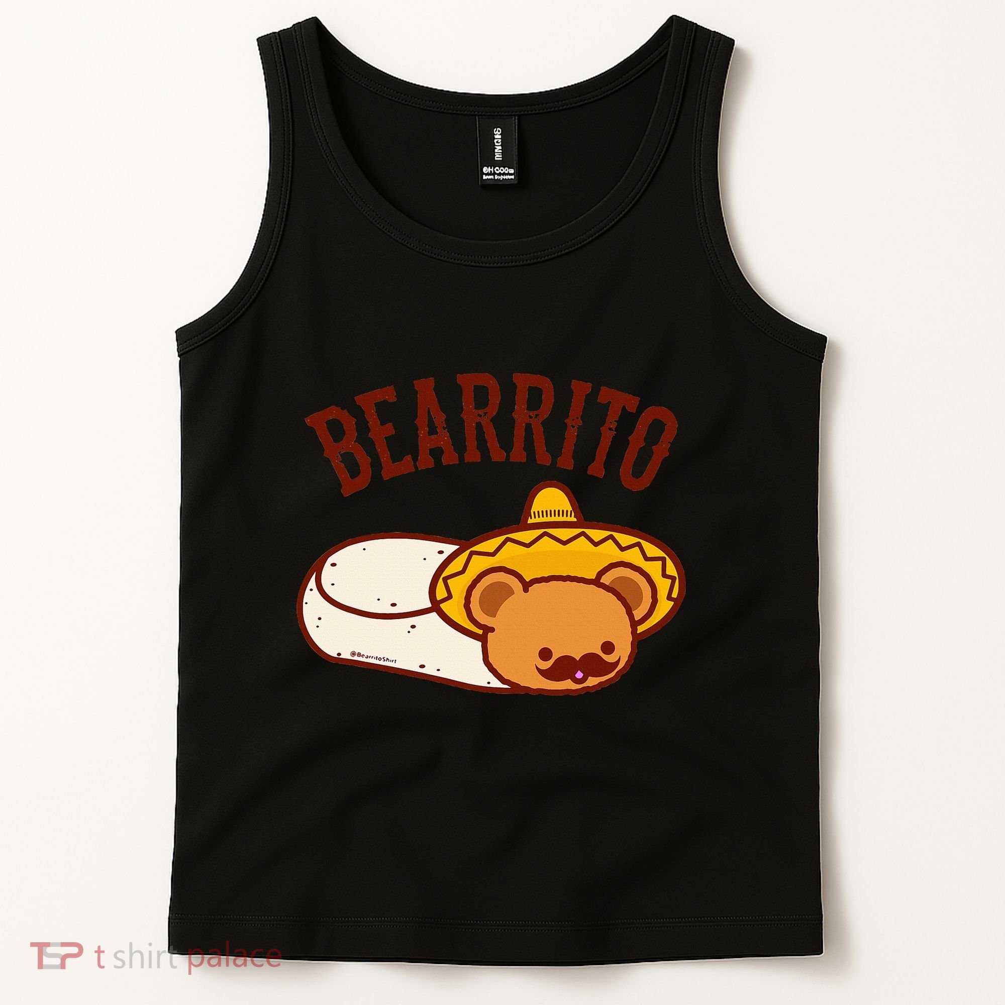 Mexican Bearrito Teddy Bear Burrito With Mustache Tank Top