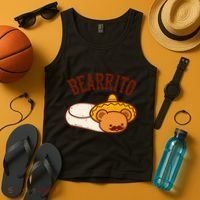Mexican Bearrito Teddy Bear Burrito With Mustache Tank Top thumb 4