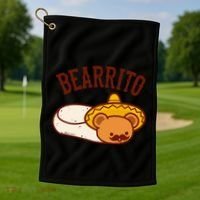 Mexican Bearrito Teddy Bear Burrito With Mustache Golf Towel thumb 1