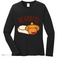 Mexican Bearrito Teddy Bear Burrito With Mustache Women's Long Sleeve Shirt thumb 0
