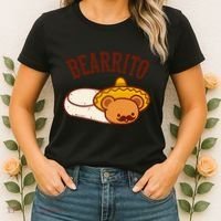 Mexican Bearrito Teddy Bear Burrito With Mustache Women's T-Shirt thumb 2