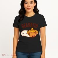 Mexican Bearrito Teddy Bear Burrito With Mustache Women's T-Shirt thumb 4