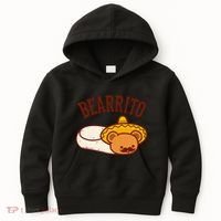 Mexican Bearrito Teddy Bear Burrito With Mustache Kids Hoodie thumb 0