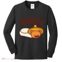 Mexican Bearrito Teddy Bear Burrito With Mustache Kids Long Sleeve Shirt thumb 0