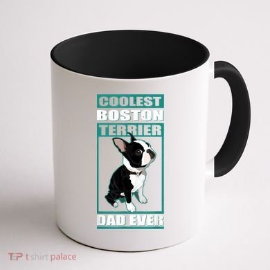 Men Boston Terrier Dad Dog Owner Boston Terrier Coffee Mug back