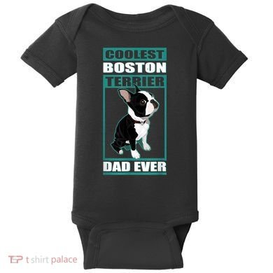Men Boston Terrier Dad Dog Owner Boston Terrier Baby Bodysuit