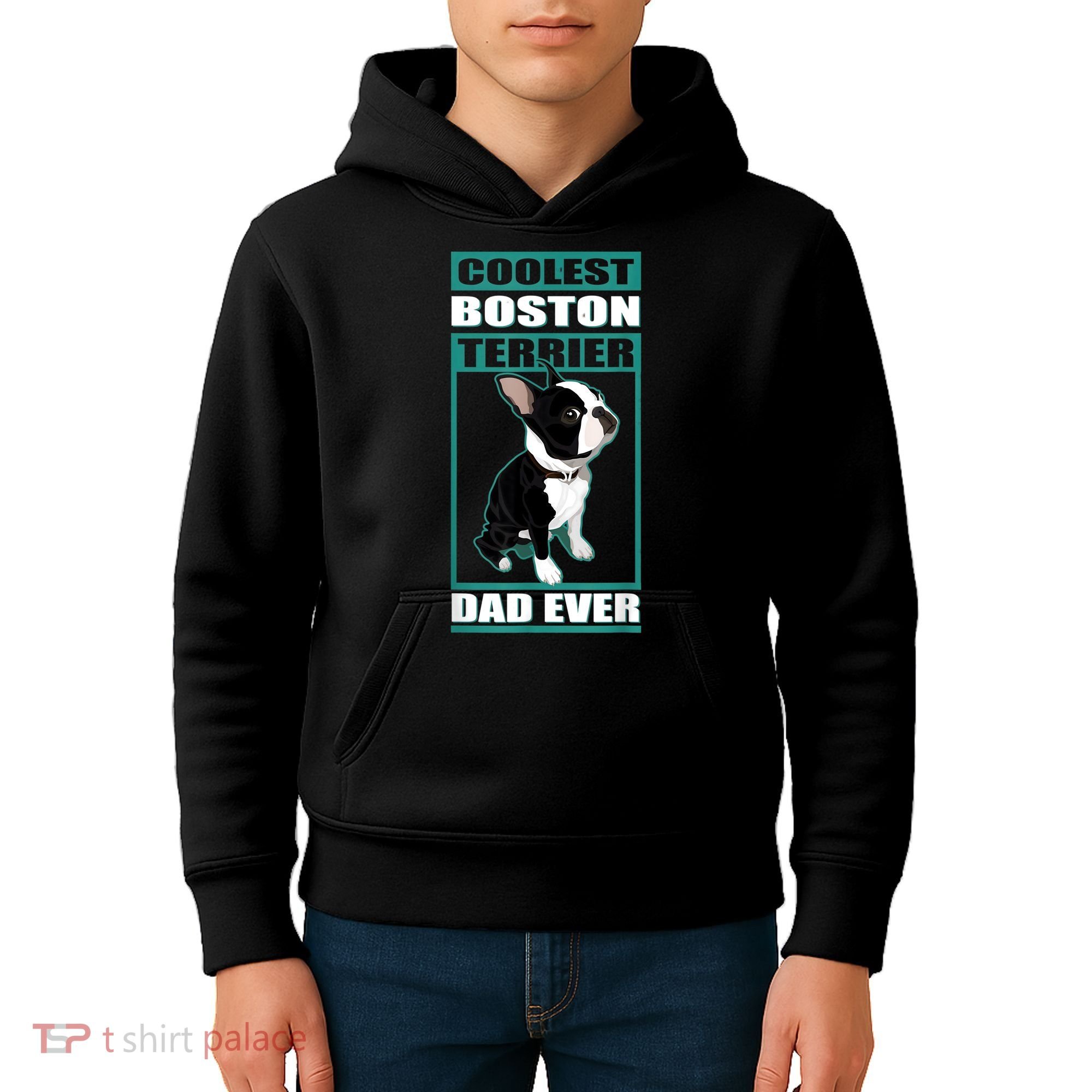Men Boston Terrier Dad Dog Owner Boston Terrier Kids Hoodie