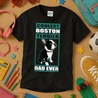 Men Boston Terrier Dad Dog Owner Boston Terrier Kids T-Shirt thumb 3