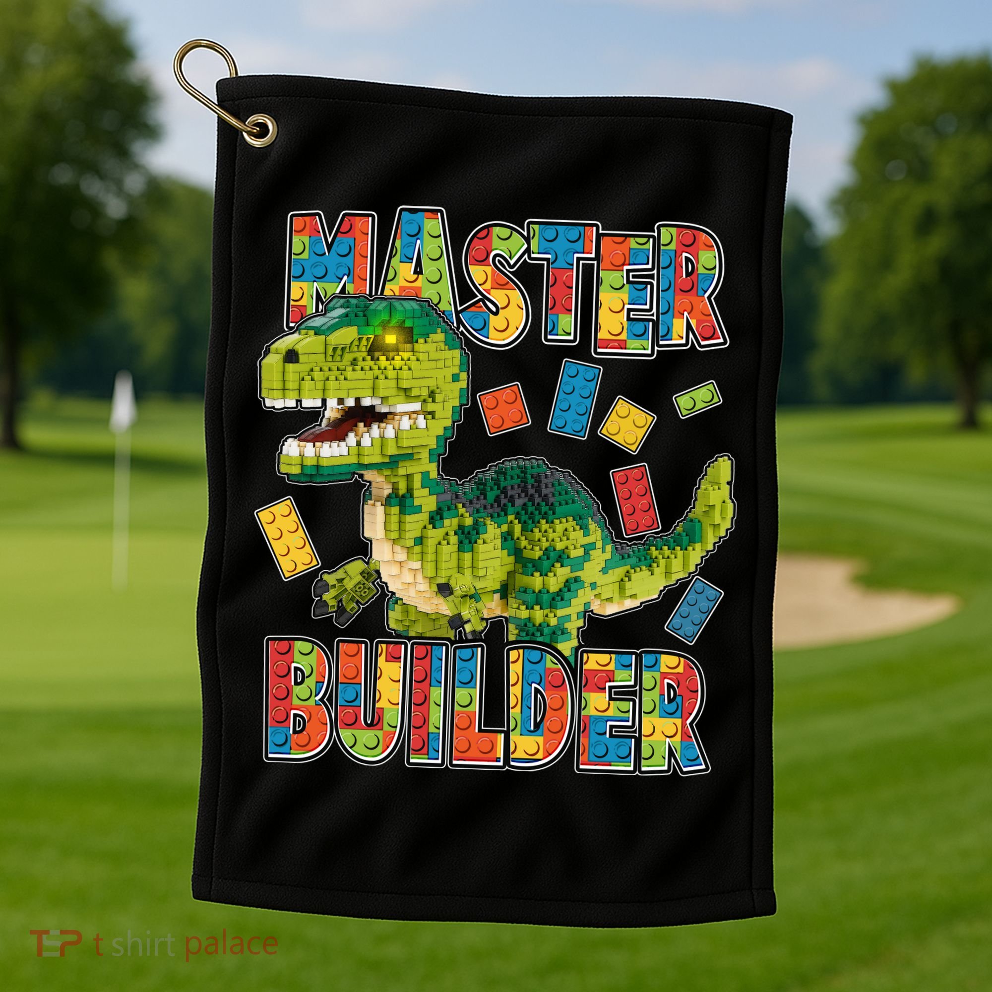 Master Builder T-Rex Dinosaur Golf Towel