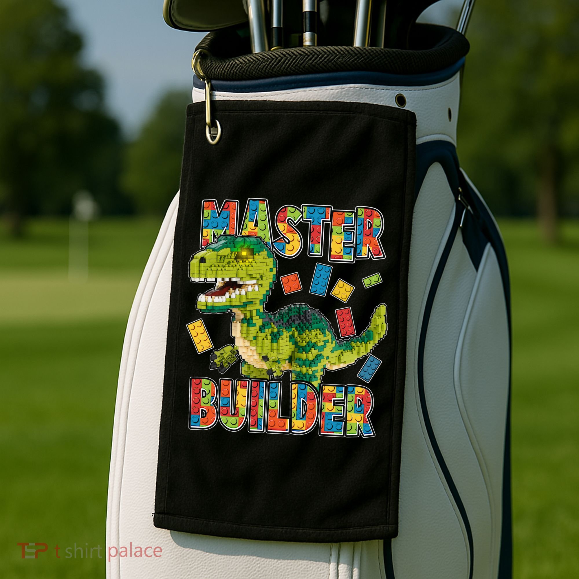 Master Builder T-Rex Dinosaur Golf Towel