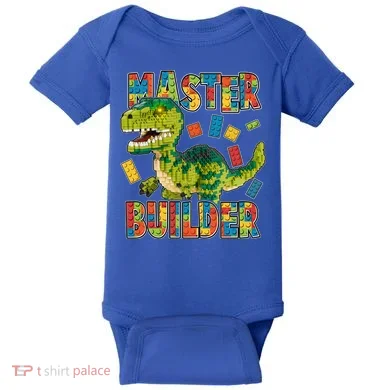 Master Builder T-Rex Dinosaur Baby Bodysuit