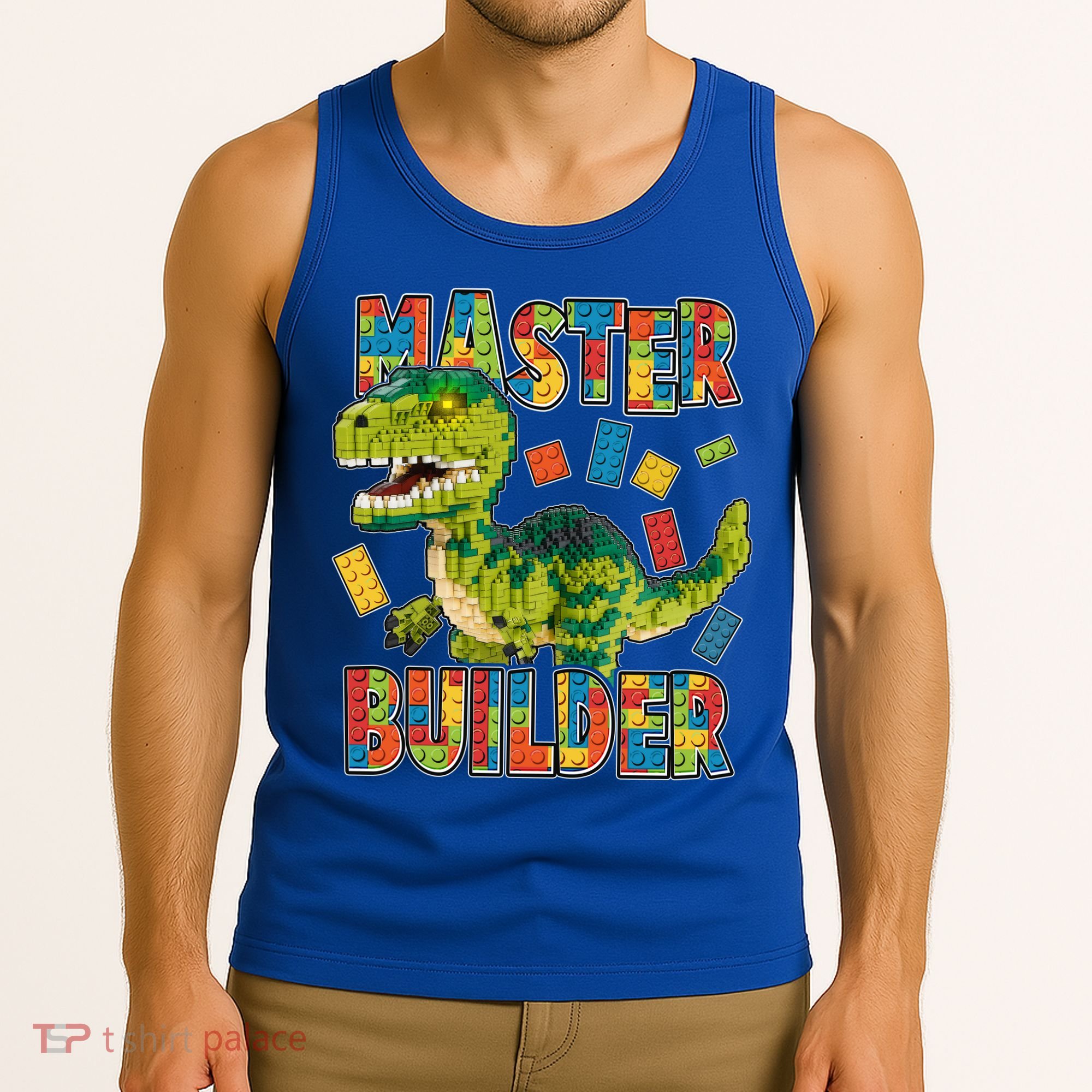 Master Builder T-Rex Dinosaur Tank Top
