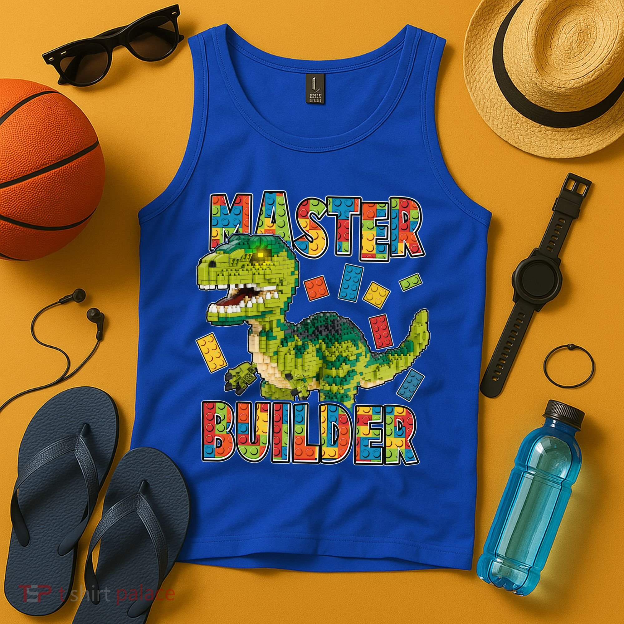 Master Builder T-Rex Dinosaur Tank Top