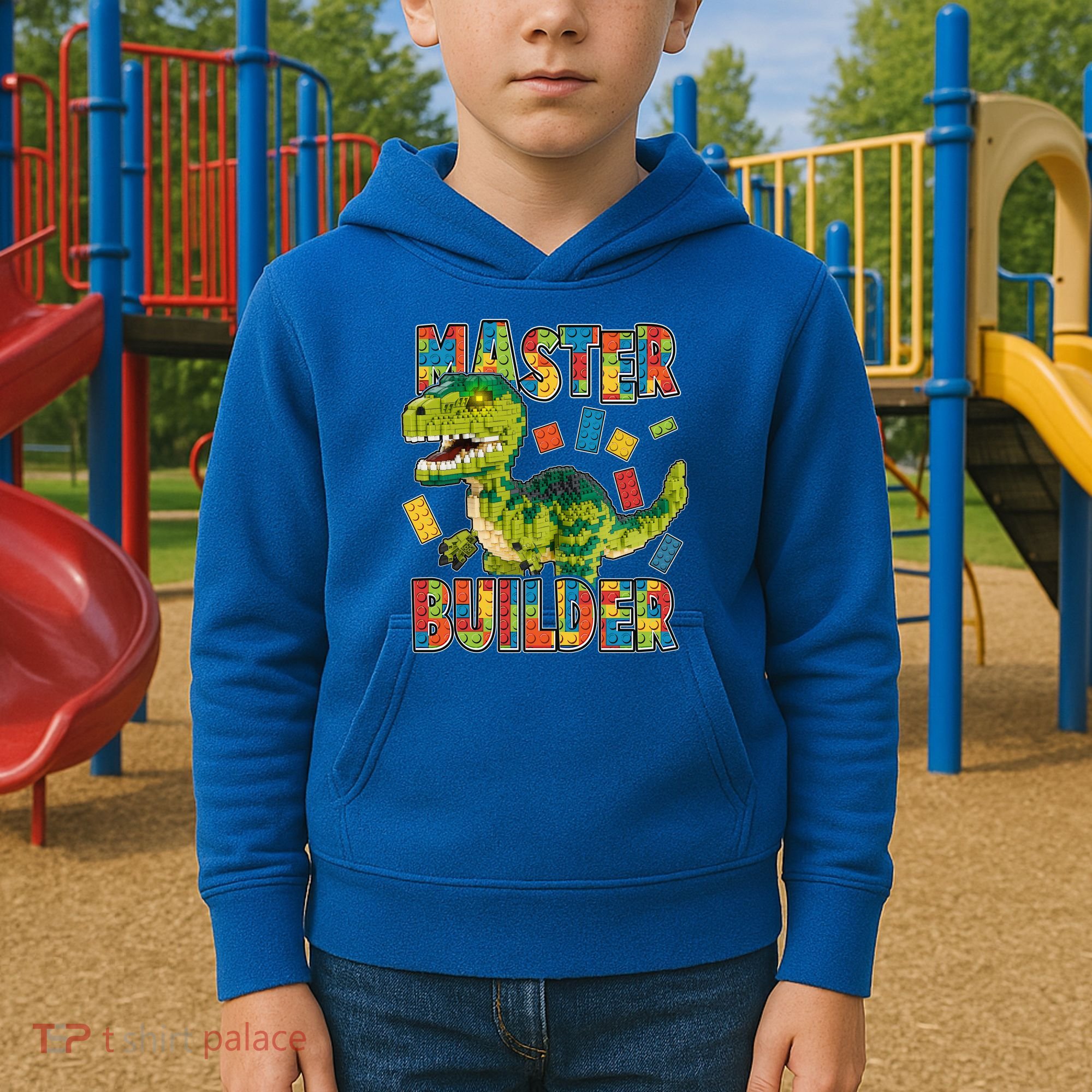 Master Builder T-Rex Dinosaur Kids Hoodie