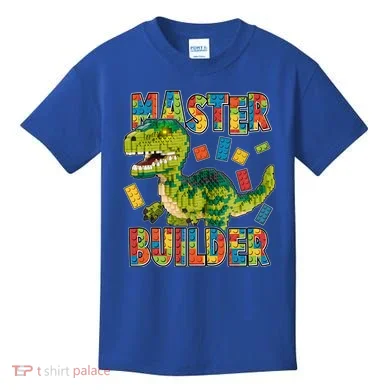 Master Builder T-Rex Dinosaur Kids T-Shirt