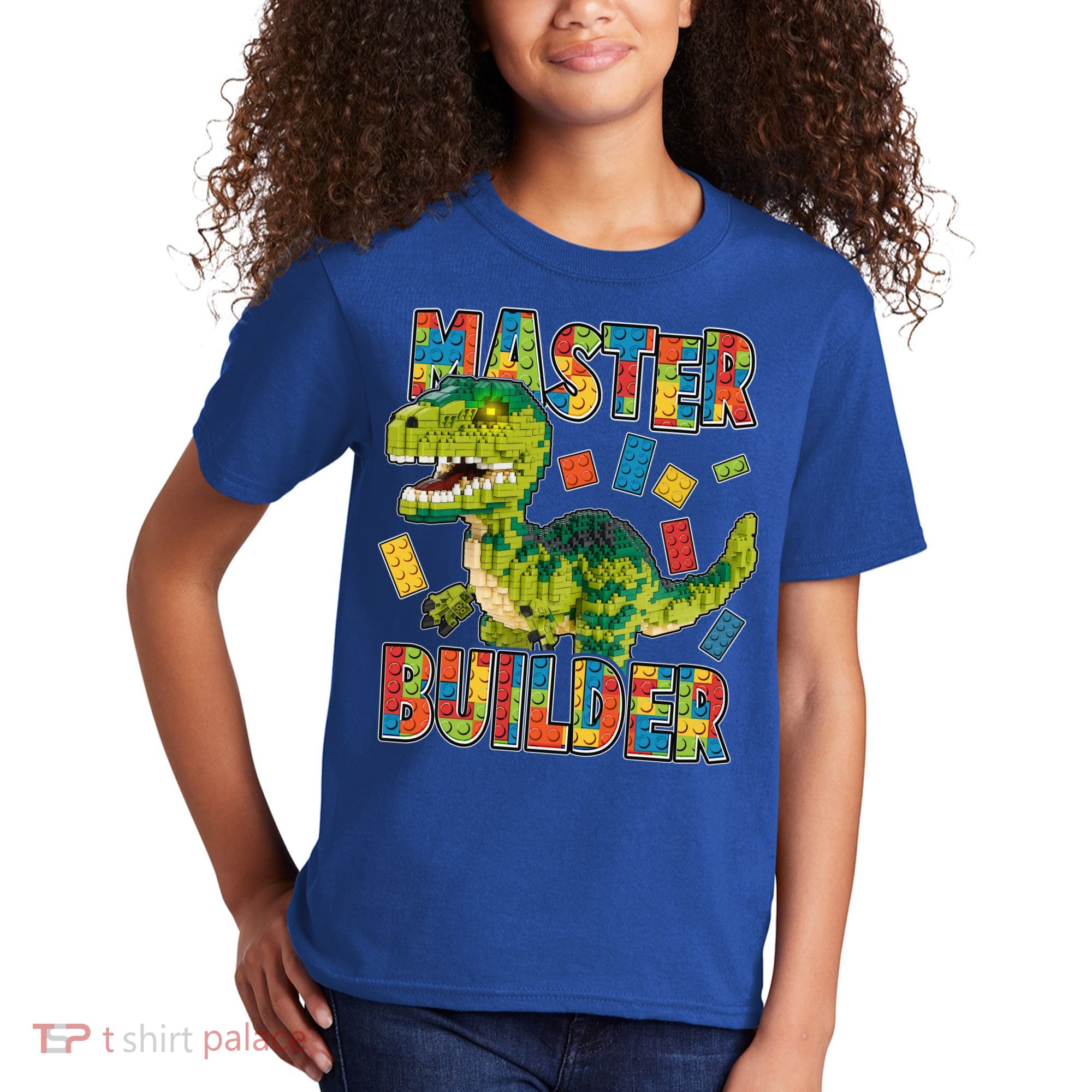 Master Builder T-Rex Dinosaur Kids T-Shirt
