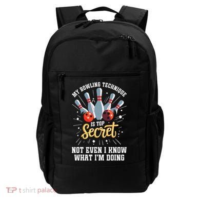 My Bowling Technique Is Top Secret Funny Bowling Bowler Backpack