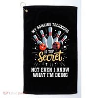 My Bowling Technique Is Top Secret Funny Bowling Bowler Golf Towel thumb 0