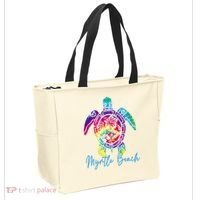 Myrtle Beach Tie Dye Sea Turtle Matching Family Vacation Tote Bag thumb 2