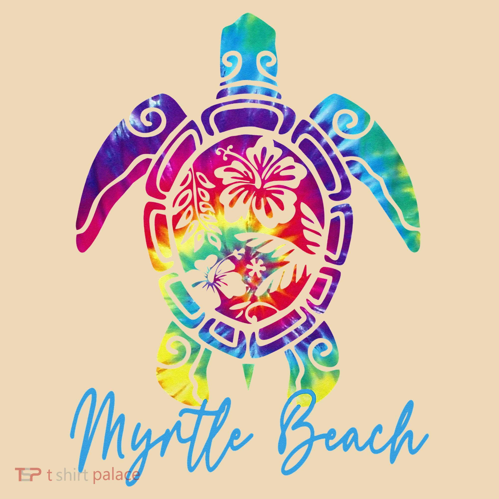 Myrtle Beach Tie Dye Sea Turtle Matching Family Vacation Tote Bag