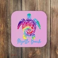 Myrtle Beach Tie Dye Sea Turtle Matching Family Vacation Coaster thumb 0
