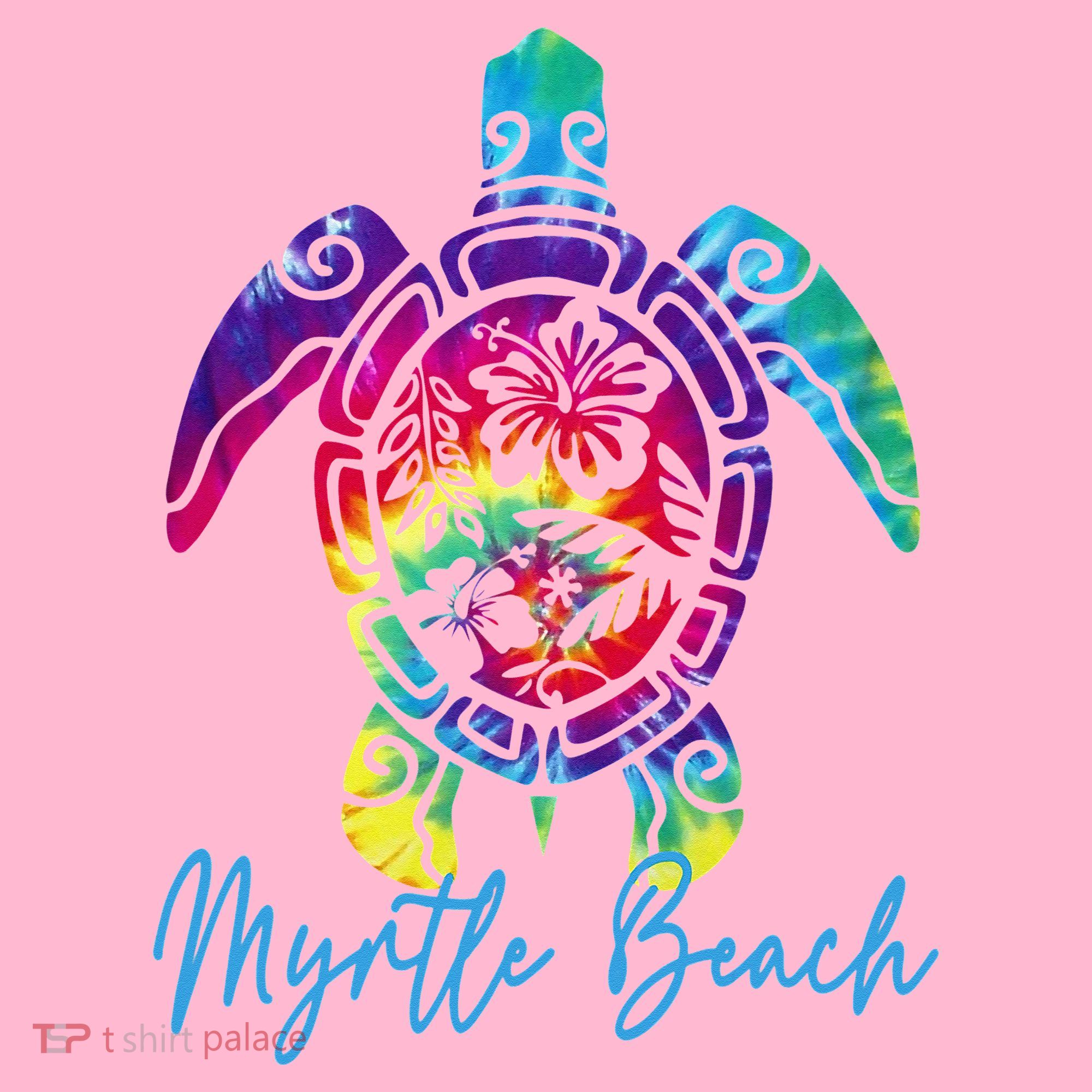 Myrtle Beach Tie Dye Sea Turtle Matching Family Vacation Coaster