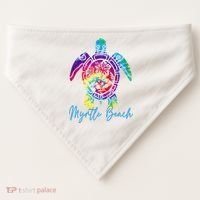 Myrtle Beach Tie Dye Sea Turtle Matching Family Vacation USA-Made Doggie Bandana thumb 0