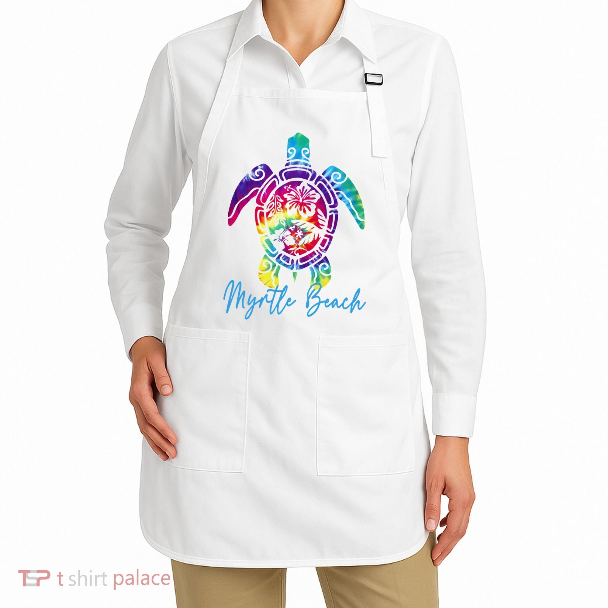 Myrtle Beach Tie Dye Sea Turtle Matching Family Vacation Apron