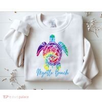 Myrtle Beach Tie Dye Sea Turtle Matching Family Vacation Sweatshirt thumb 2