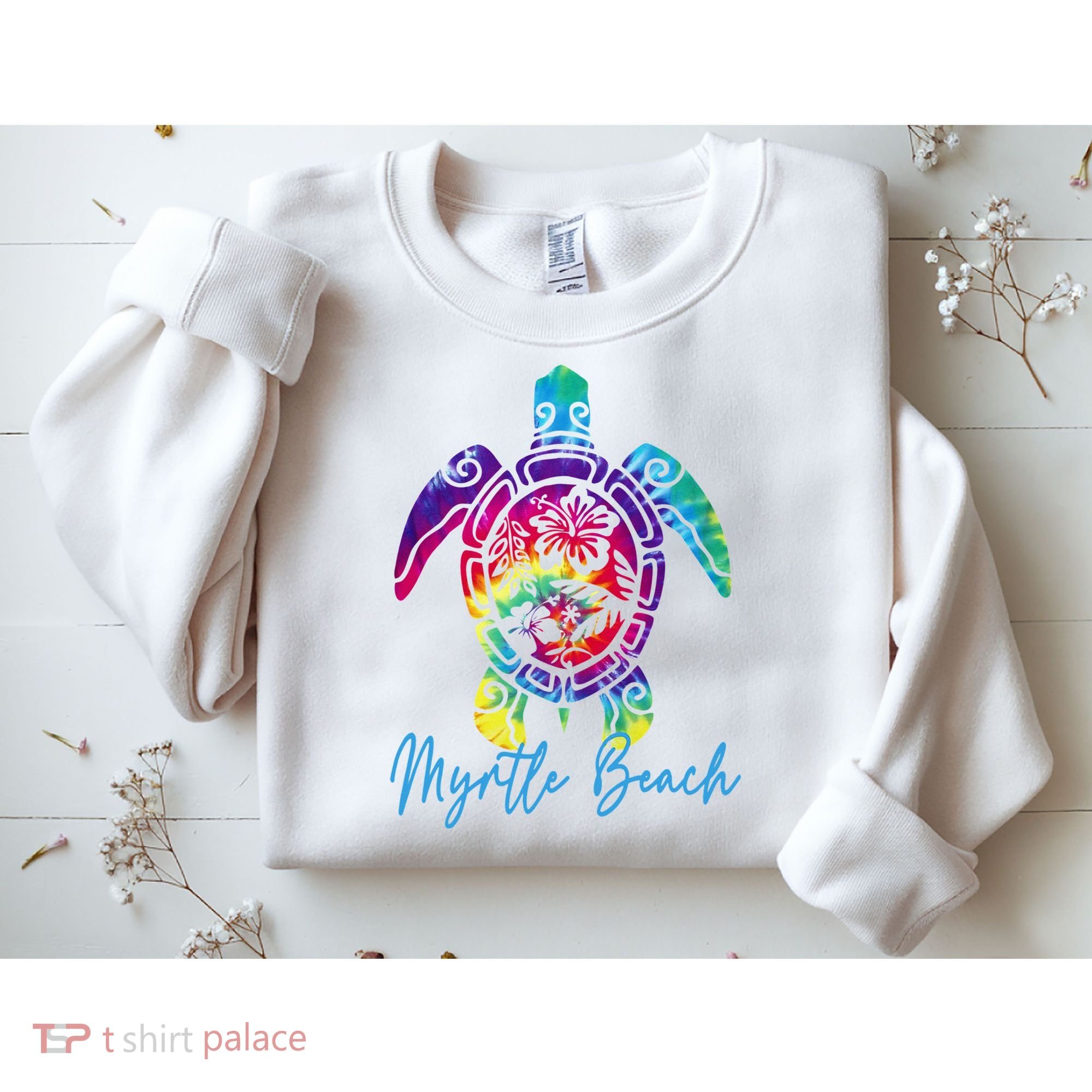 Myrtle Beach Tie Dye Sea Turtle Matching Family Vacation Sweatshirt