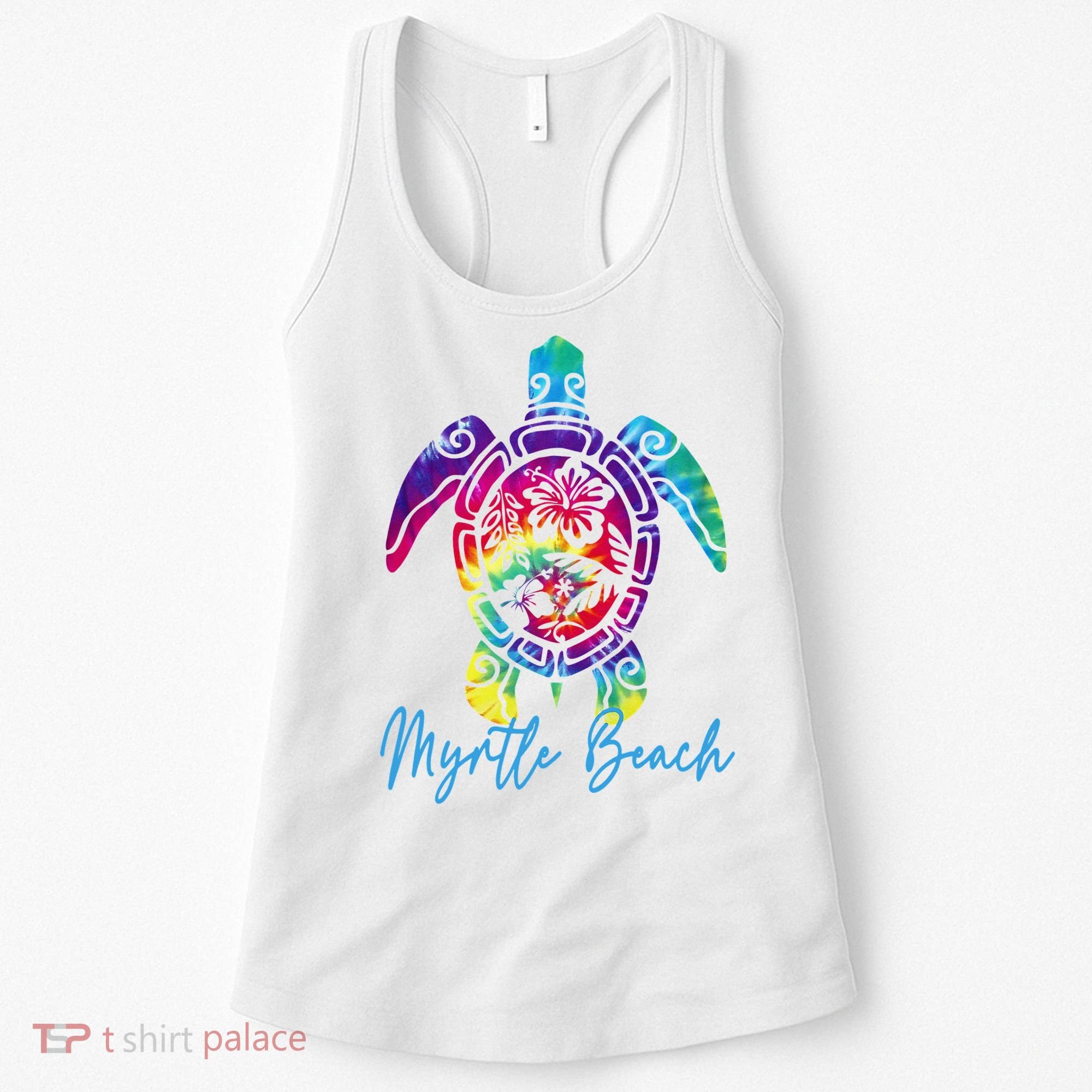 Myrtle Beach Tie Dye Sea Turtle Matching Family Vacation Women's Tank Top