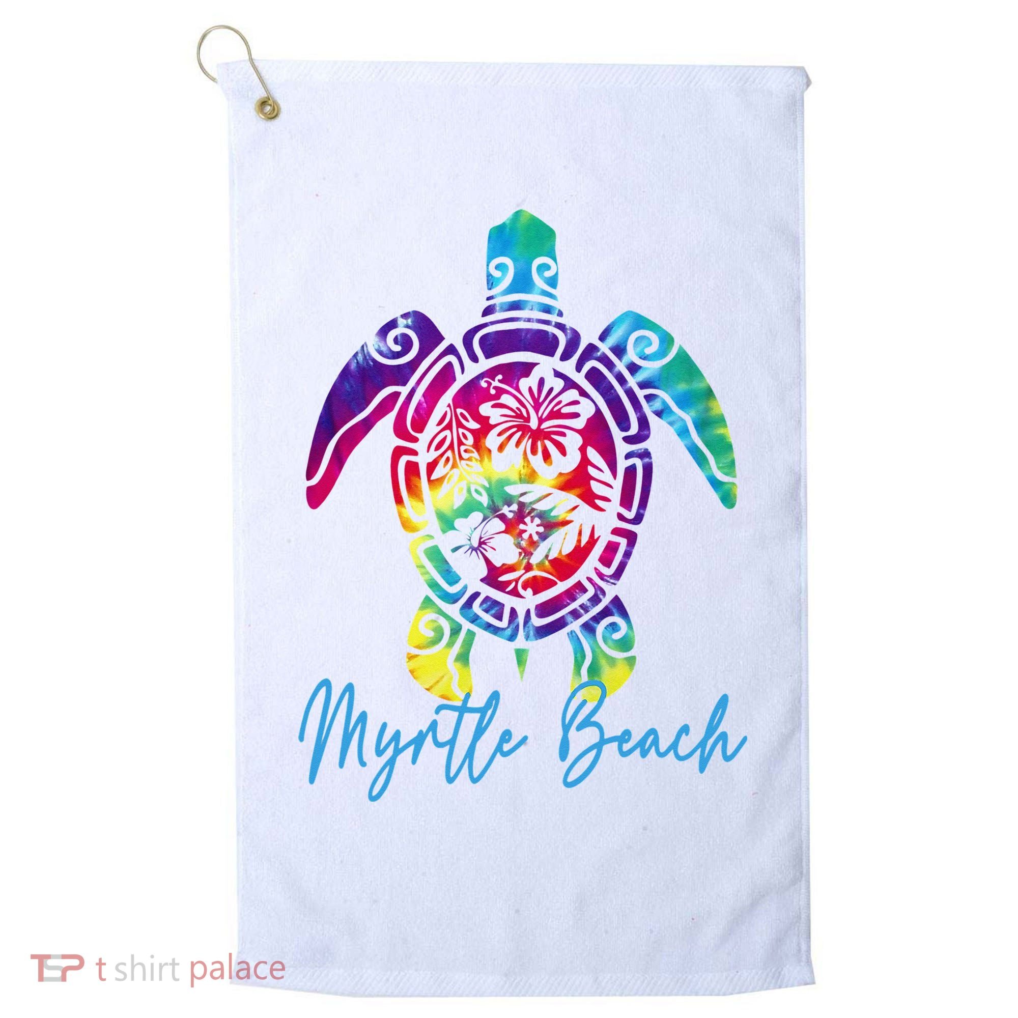 Myrtle Beach Tie Dye Sea Turtle Matching Family Vacation Golf Towel