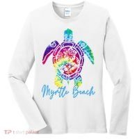 Myrtle Beach Tie Dye Sea Turtle Matching Family Vacation Women's Long Sleeve Shirt thumb 0