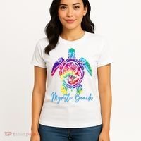 Myrtle Beach Tie Dye Sea Turtle Matching Family Vacation Women's T-Shirt thumb 4