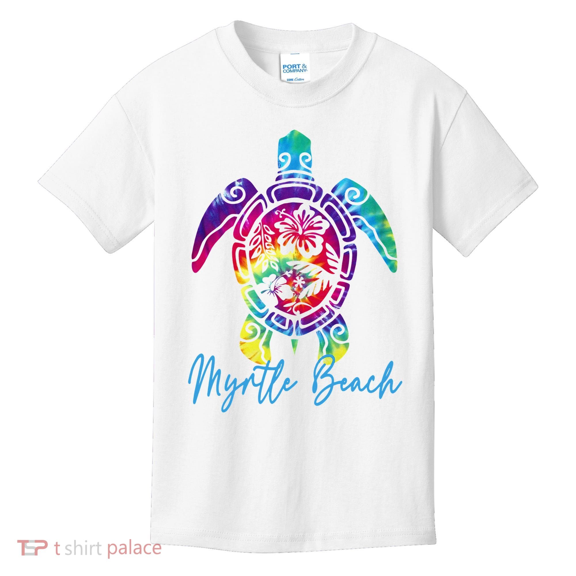 Myrtle Beach Tie Dye Sea Turtle Matching Family Vacation Kids T-Shirt
