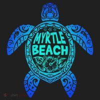 Myrtle Beach Tribal Sea Turtle South Carolina Vacation 2025 Beanie thumb 2