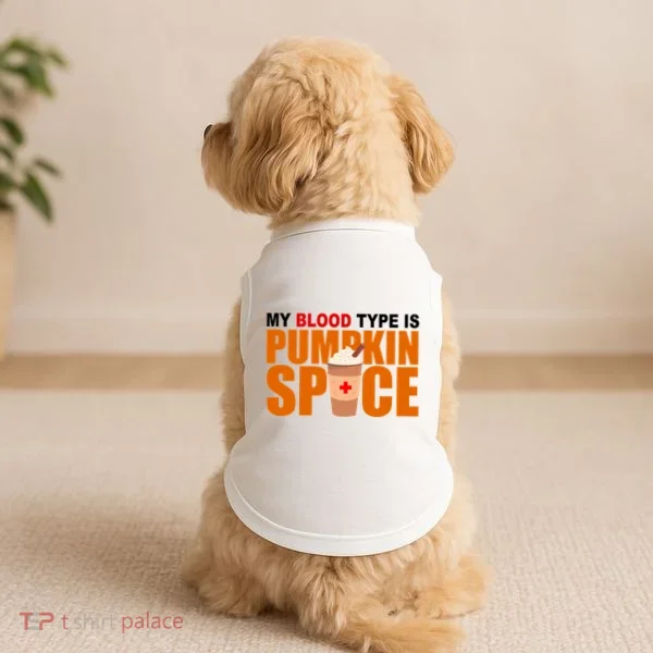 My Blood Type Is Pumpkin Spice Funny Fall Doggie Tank