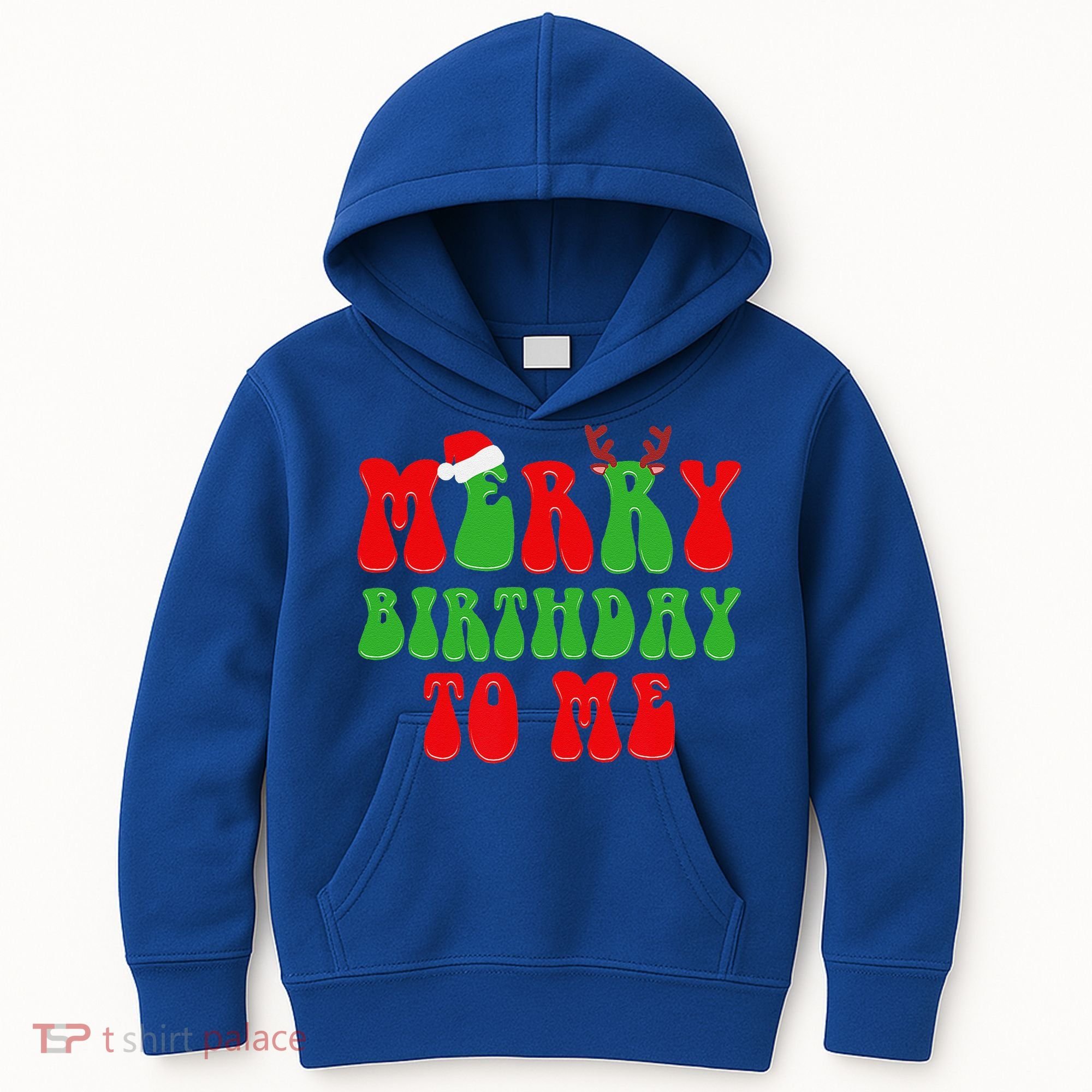 Merry Birthday To Me Funny Born On Christmas Day Kids Hoodie