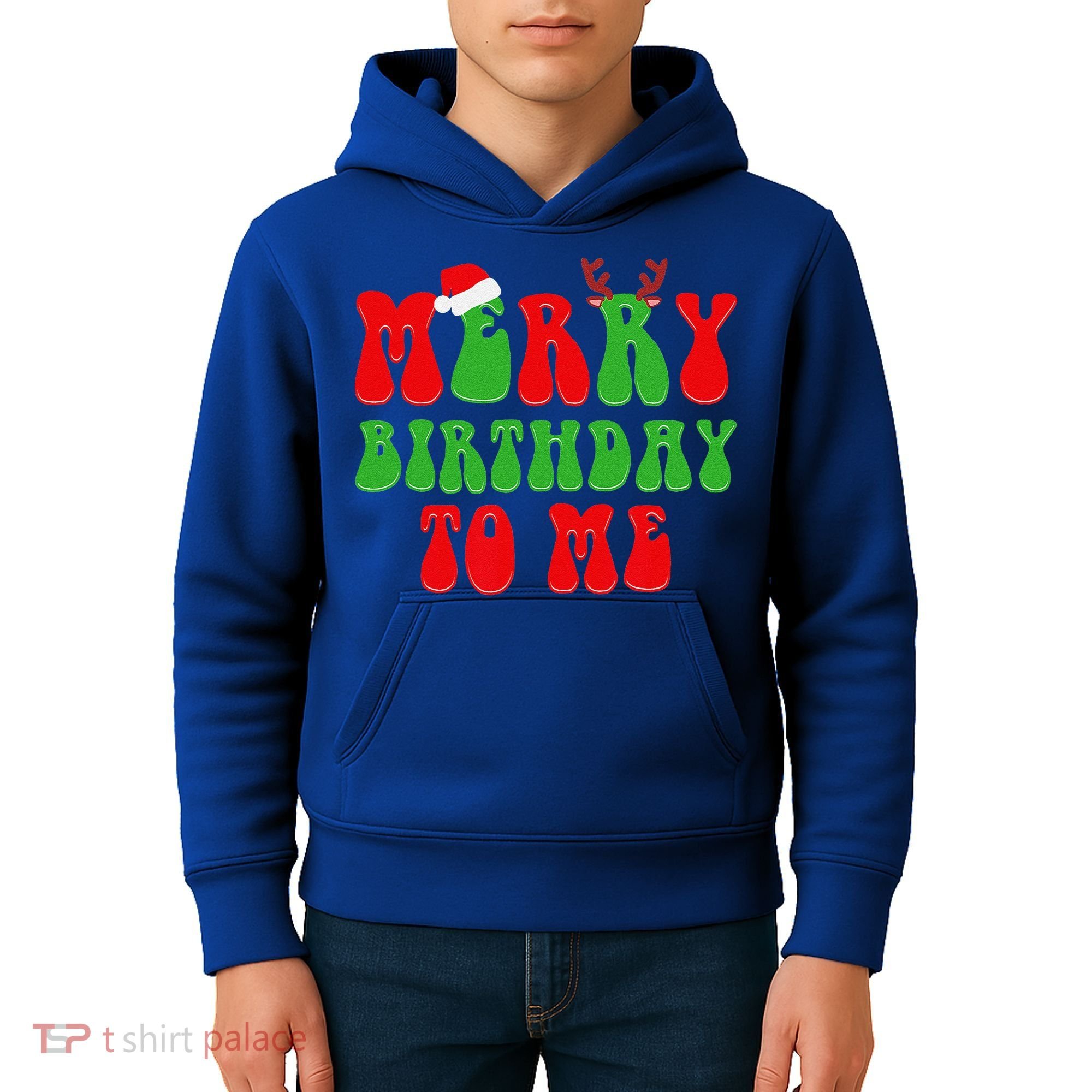 Merry Birthday To Me Funny Born On Christmas Day Kids Hoodie